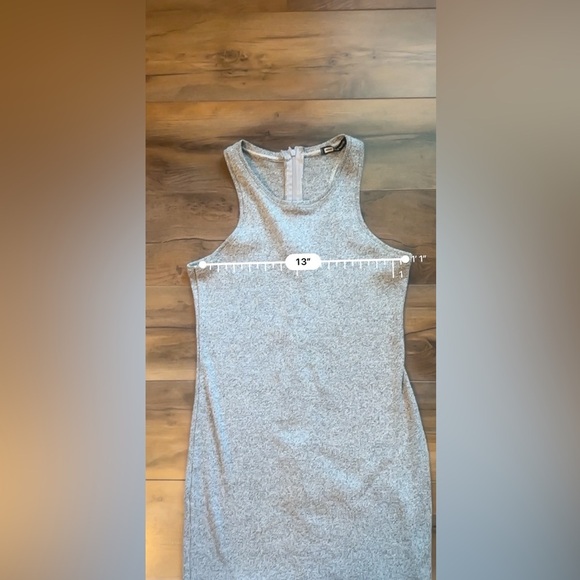 MNG by Mango Gray Knit Bodycon Dress | Sleeveless Midi | Size Approx S/M - Picture 6 of 9